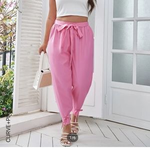SHEIN Plus Knotted Hem Pants